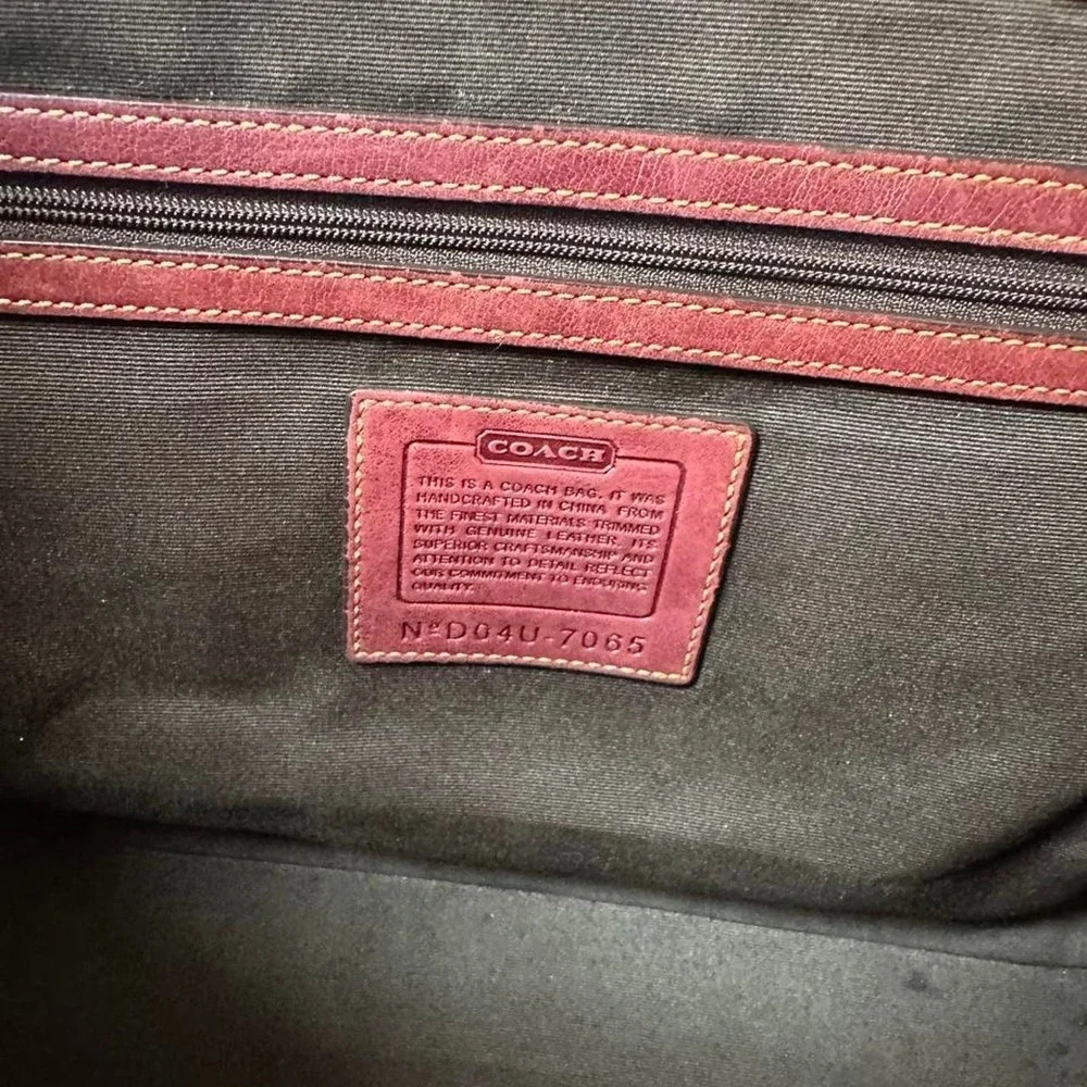 Coach 2004 special edition signature satchel burgundy leather suede y2k vintage